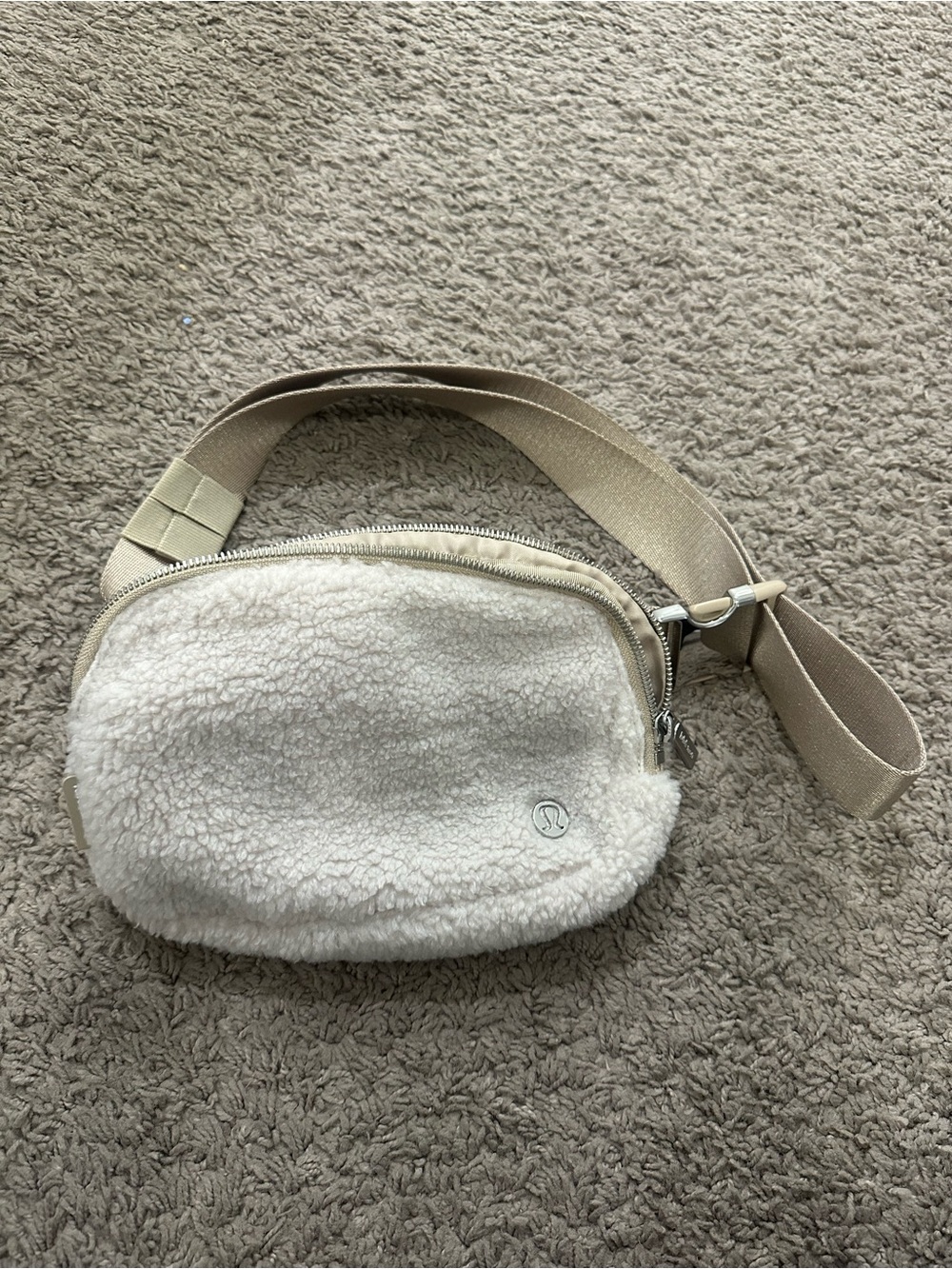 lululemon athletica Cream Sherpa Crossbody Belt Bag